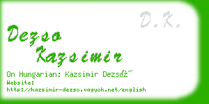 dezso kazsimir business card